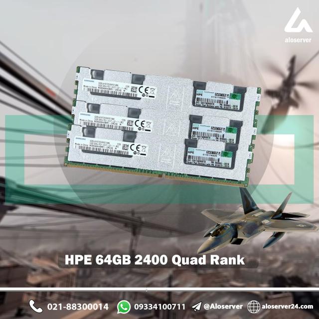 رم سرور اچ پی HPE 64GB 2400 QUAD RANK - فروش تجهیزات شبکه و دیتاسنتر - تهران
